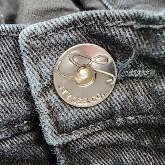 Style&Co Jeans Womens 14 Black Easy Fit High Rise Tapered Straight Leg Stretch - Picture 2 of 13